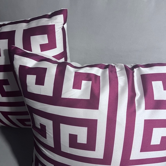 Red Stripped Decorative  Throw Pillows  Set of 2 - Picture 4 of 11